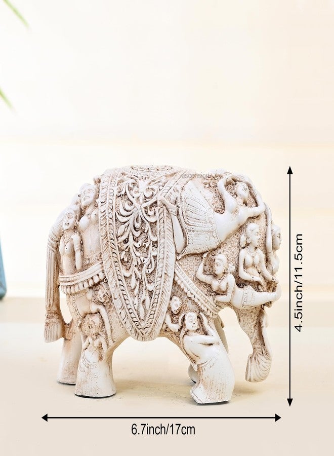 أسينشين تمثال فيل مصنوع يدويًا من Ascension، قطعة ديكور فنغ شوي فاستو لجلب الحظ، مناسب للمنزل وغرفة المعيشة والفندق والمطعم، تمثال حيواني، تحفة فنية عتيقة على شكل فيل، زينة ديوالي - Image 4